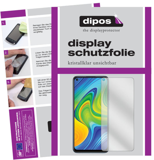 Klare Displayschutzfolie von dipos passend für Xiaomi Redmi 10X 4G, präziser Zuschnitt und blasenfrei montiert