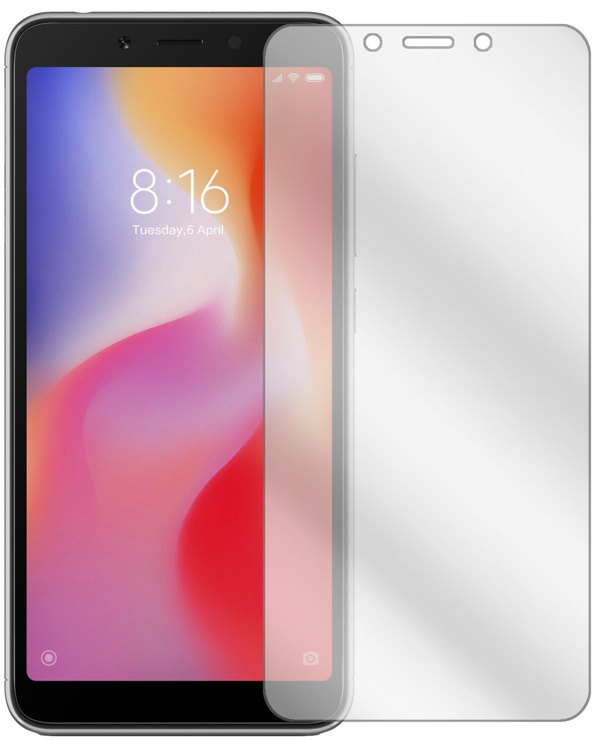 Klare Displayschutzfolie von dipos passend für Xiaomi Redmi 6A, präziser Zuschnitt und blasenfrei montiert