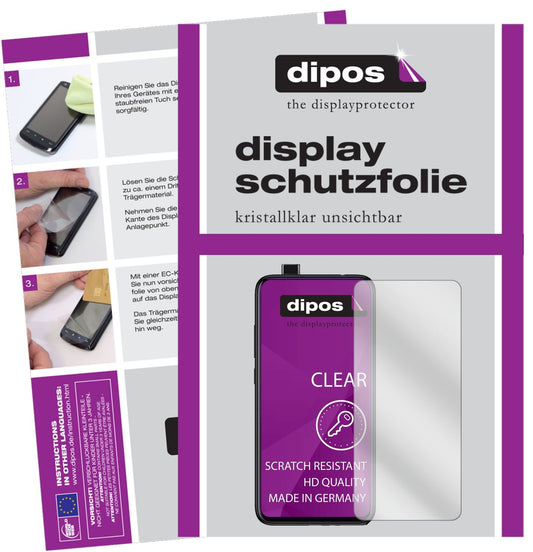 Klare Displayschutzfolie von dipos passend für Xiaomi Redmi K20 Pro, präziser Zuschnitt und blasenfrei montiert