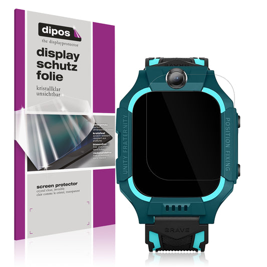 Klare Displayschutzfolie von dipos passend für xO Kids Smartwatch H100, präziser Zuschnitt und blasenfrei montiert