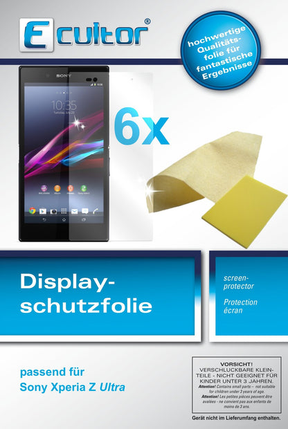 Klare Displayschutzfolie von dipos passend für Xperia Z Ultra Sony, präziser Zuschnitt und blasenfrei montiert