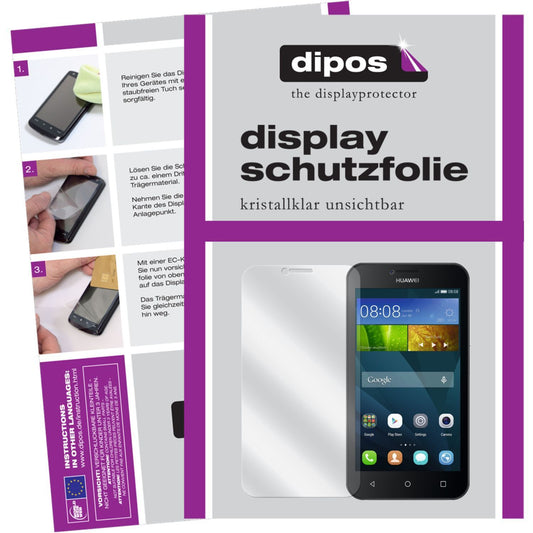 Klare Displayschutzfolie von dipos passend für Y5 Huawei, präziser Zuschnitt und blasenfrei montiert