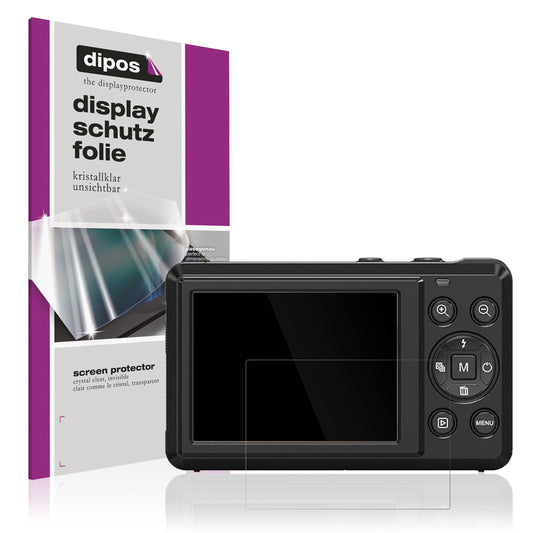 Klare Displayschutzfolie von dipos passend für YiFuar Digitalkamera 64MP, präziser Zuschnitt und blasenfrei montiert