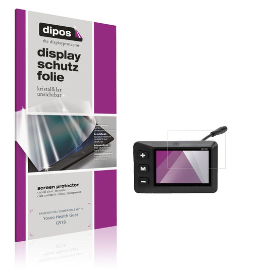 Klare Displayschutzfolie von dipos passend für Yosoo Health Gear G518, präziser Zuschnitt und blasenfrei montiert