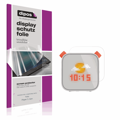 Klare Displayschutzfolie von dipos passend für Yoto Player 3. Gen, präziser Zuschnitt und blasenfrei montiert