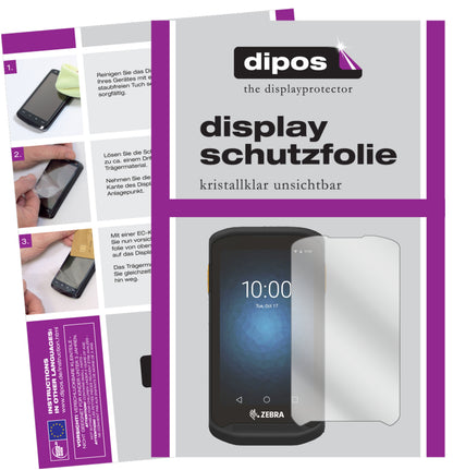 Klare Displayschutzfolie von dipos passend für Zebra TC20, präziser Zuschnitt und blasenfrei montiert