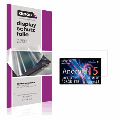 Klare Displayschutzfolie von dipos passend für ZENTALITY C-710 P max, präziser Zuschnitt und blasenfrei montiert