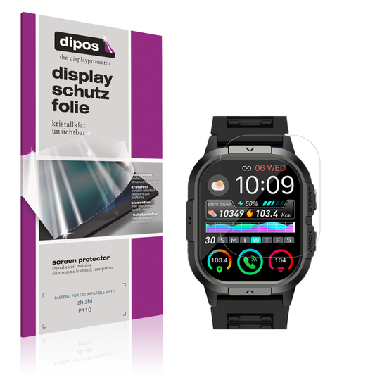 Klare Displayschutzfolie von dipos passend für zhizhi P110, präziser Zuschnitt und blasenfrei montiert