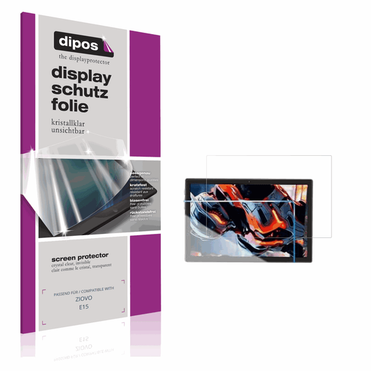 Klare Displayschutzfolie von dipos passend für ZIOVO E15, präziser Zuschnitt und blasenfrei montiert