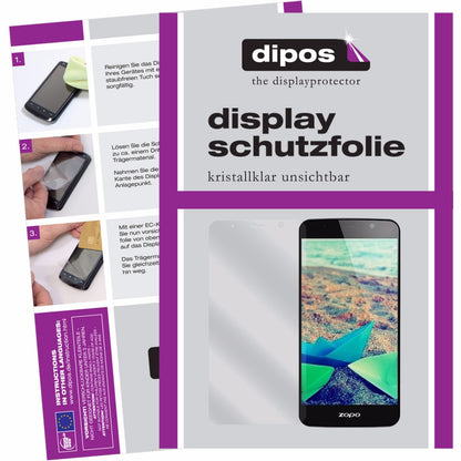 Klare Displayschutzfolie von dipos passend für ZOPO Hero, präziser Zuschnitt und blasenfrei montiert