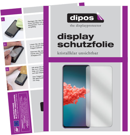 Klare Displayschutzfolie von dipos passend für ZTE Axon 20 5G, präziser Zuschnitt und blasenfrei montiert