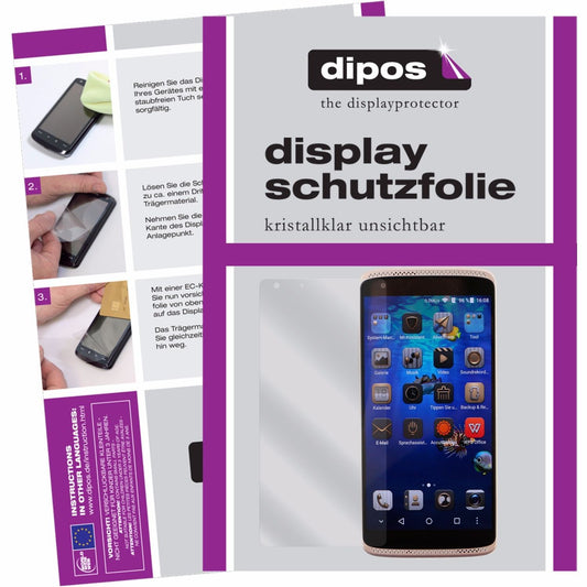 Klare Displayschutzfolie von dipos passend für ZTE Axon Mini Premium Edition, präziser Zuschnitt und blasenfrei montiert