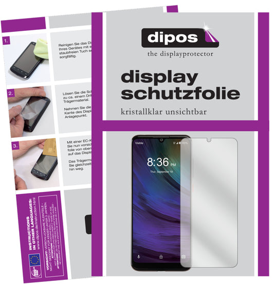 Klare Displayschutzfolie von dipos passend für ZTE Blade A7 Prime, präziser Zuschnitt und blasenfrei montiert