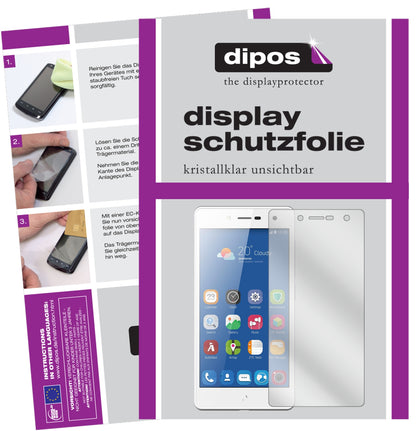 Klare Displayschutzfolie von dipos passend für ZTE Blade L7, präziser Zuschnitt und blasenfrei montiert