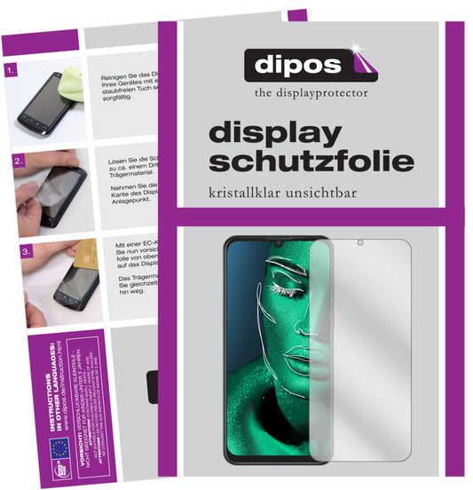 Klare Displayschutzfolie von dipos passend für ZTE Blade V10, präziser Zuschnitt und blasenfrei montiert