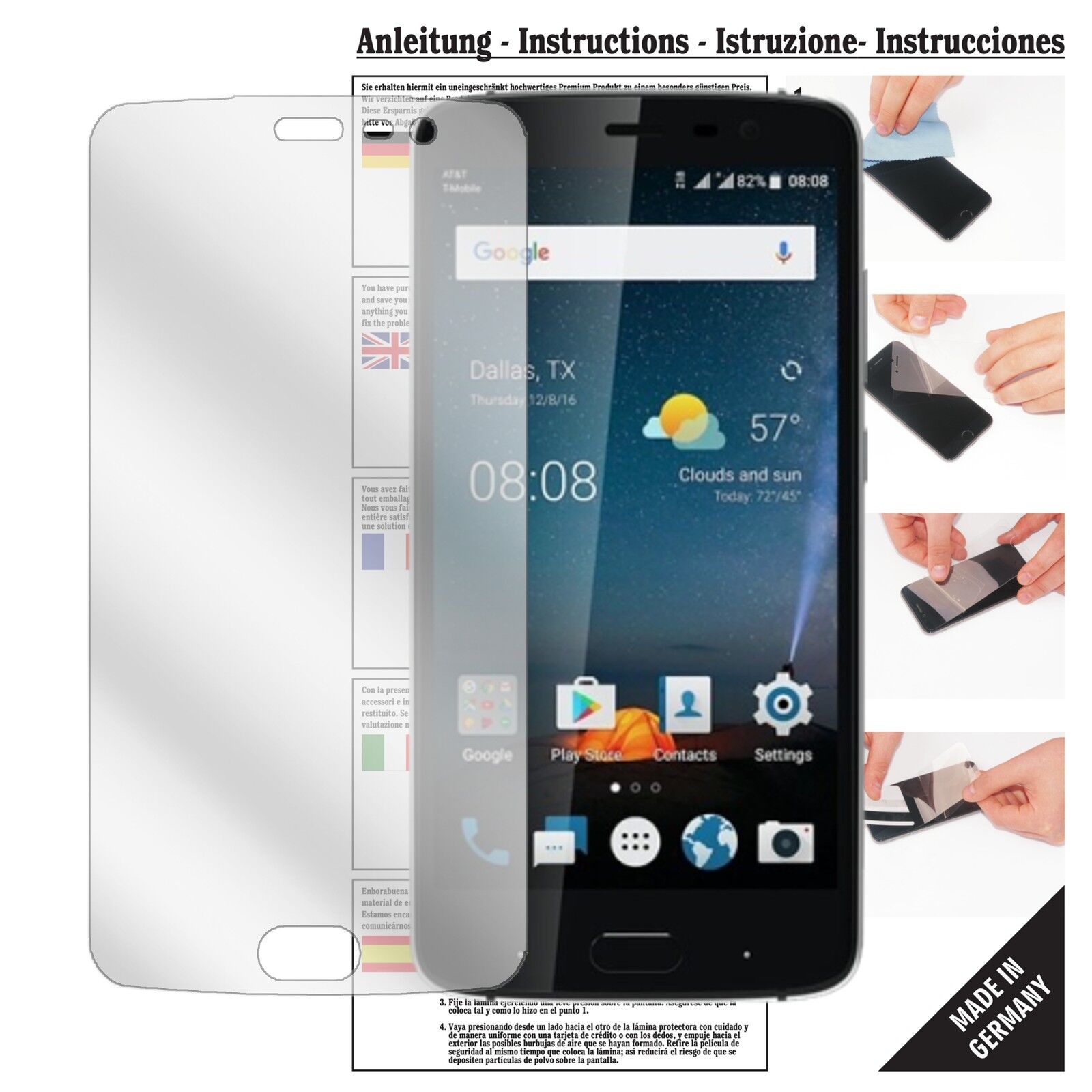 Klare Displayschutzfolie von dipos passend für ZTE Blade V8 Pro, präziser Zuschnitt und blasenfrei montiert