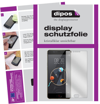 Klare Displayschutzfolie von dipos passend für ZTE Nubia M2 Lite, präziser Zuschnitt und blasenfrei montiert