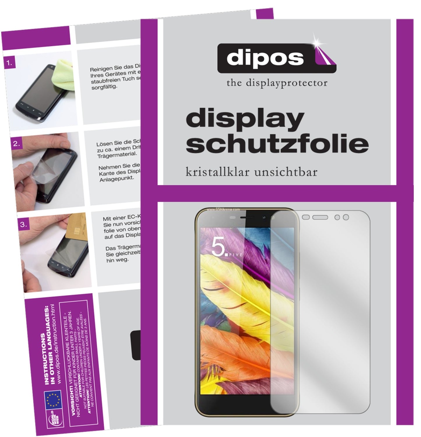 Klare Displayschutzfolie von dipos passend für ZTE Nubia N1 Lite, präziser Zuschnitt und blasenfrei montiert