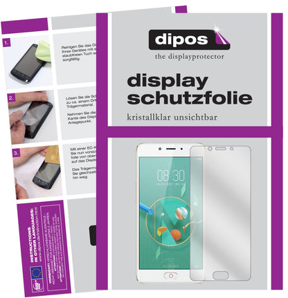 Klare Displayschutzfolie von dipos passend für ZTE Nubia N2, präziser Zuschnitt und blasenfrei montiert