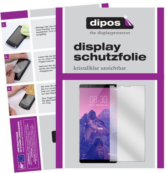 Klare Displayschutzfolie von dipos passend für ZTE Nubia Z17S, präziser Zuschnitt und blasenfrei montiert