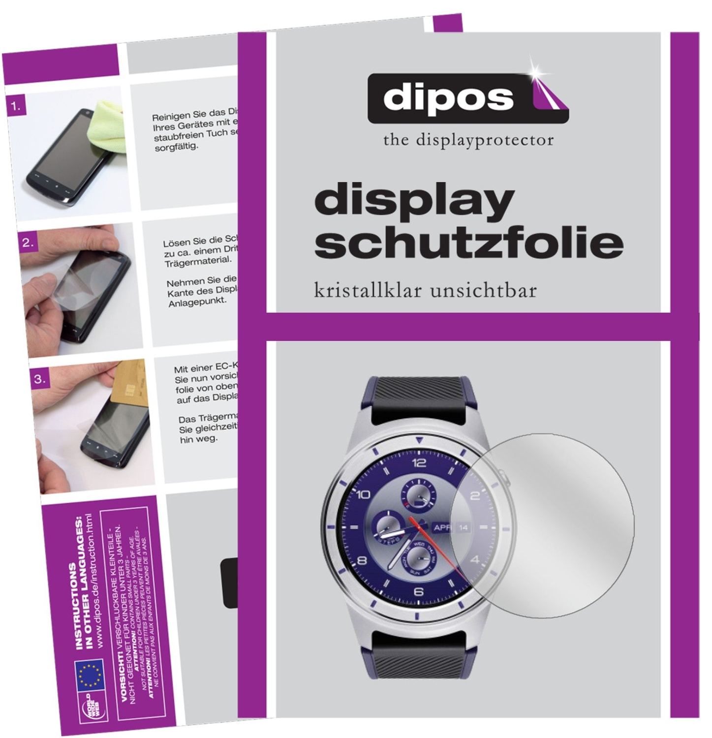 Klare Displayschutzfolie von dipos passend für ZTE Quartz, präziser Zuschnitt und blasenfrei montiert