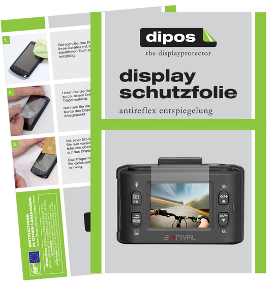 Matte Displayschutzfolie von dipos passend für a-rival aQtion Cam AQN6, präziser Zuschnitt und blasenfrei montiert
