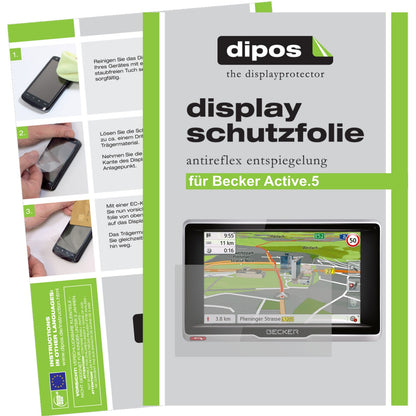 Matte Displayschutzfolie von dipos passend für Active.5 Becker, präziser Zuschnitt und blasenfrei montiert