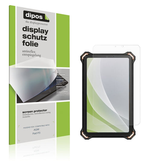 Matte Displayschutzfolie von dipos passend für AGM Pad P3, präziser Zuschnitt und blasenfrei montiert