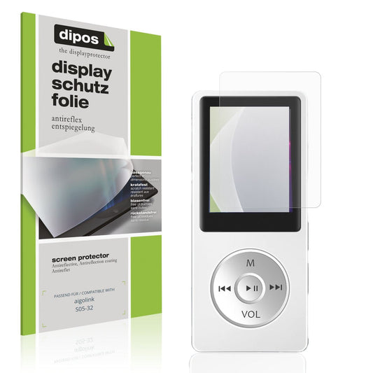Matte Displayschutzfolie von dipos passend für aigolink S05-32, präziser Zuschnitt und blasenfrei montiert