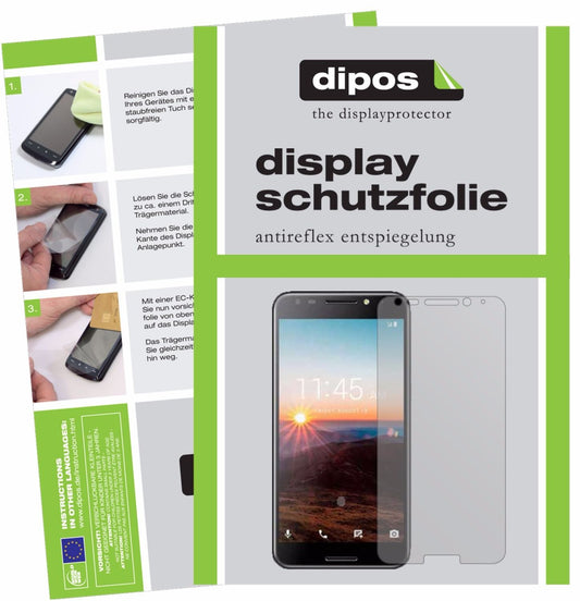 Matte Displayschutzfolie von dipos passend für Alcatel   A7, präziser Zuschnitt und blasenfrei montiert