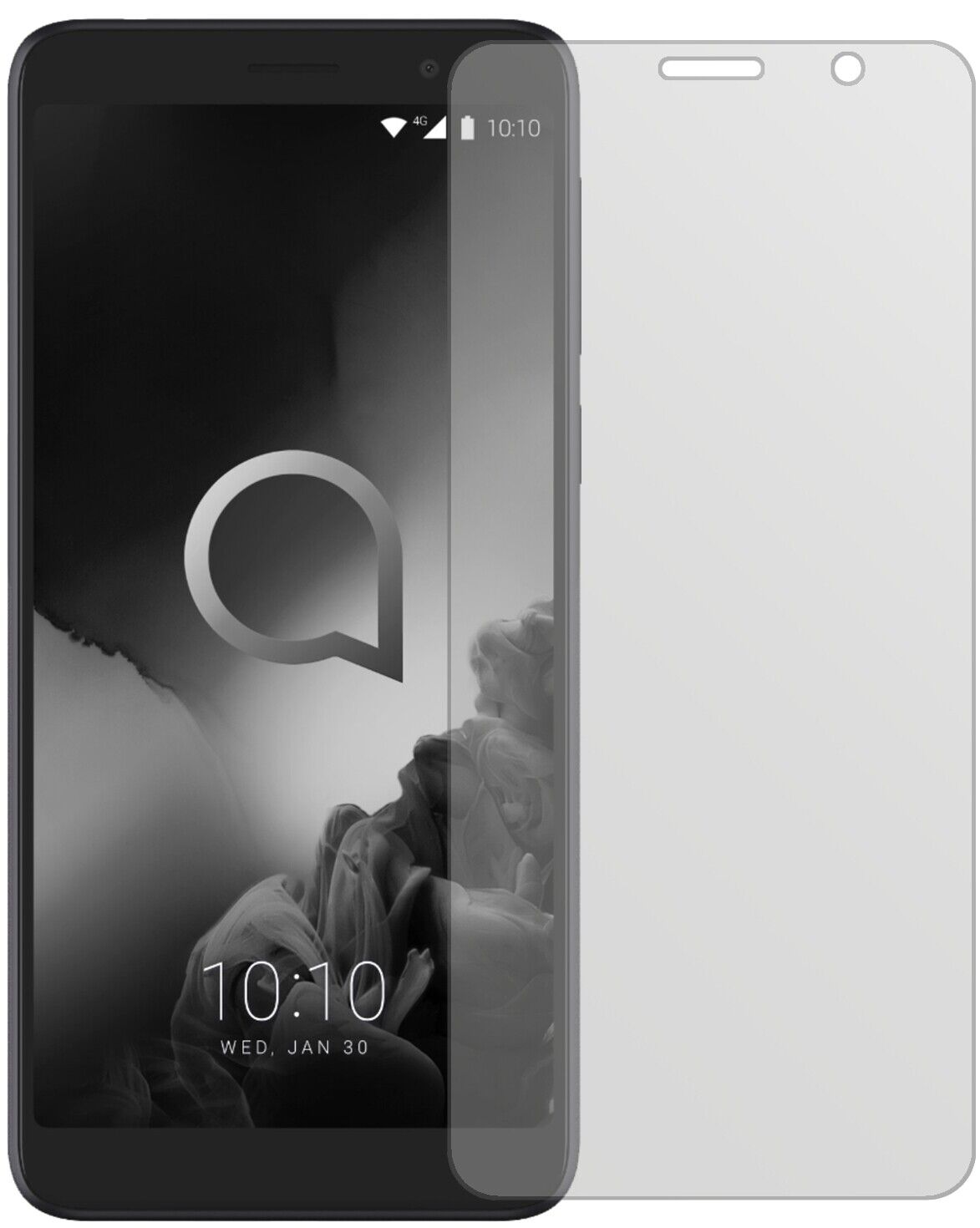 Matte Displayschutzfolie von dipos passend für Alcatel 1C (2019), präziser Zuschnitt und blasenfrei montiert