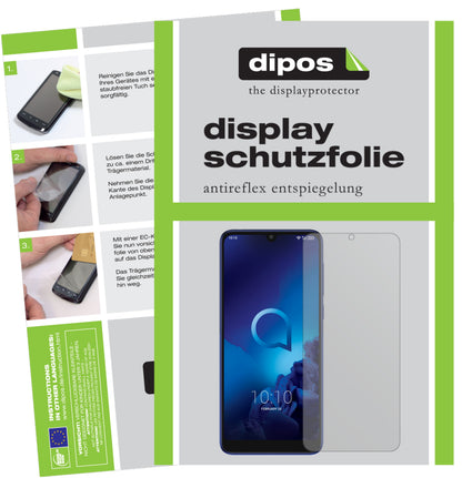 Matte Displayschutzfolie von dipos passend für Alcatel 3L, präziser Zuschnitt und blasenfrei montiert