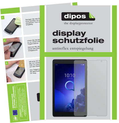 Matte Displayschutzfolie von dipos passend für Alcatel 3T 10 Zoll, präziser Zuschnitt und blasenfrei montiert