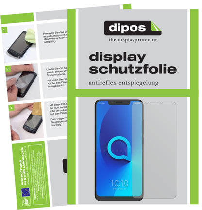 Matte Displayschutzfolie von dipos passend für Alcatel 5V, präziser Zuschnitt und blasenfrei montiert