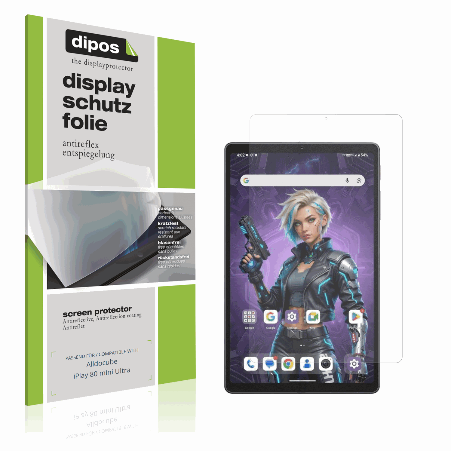 Matte Displayschutzfolie von dipos passend für Alldocube iPlay 80 mini Ultra, präziser Zuschnitt und blasenfrei montiert