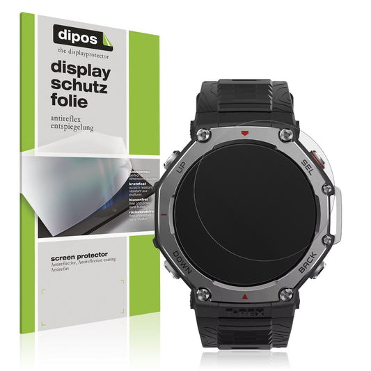 Matte Displayschutzfolie von dipos passend für Amazfit T-Rex 3, präziser Zuschnitt und blasenfrei montiert