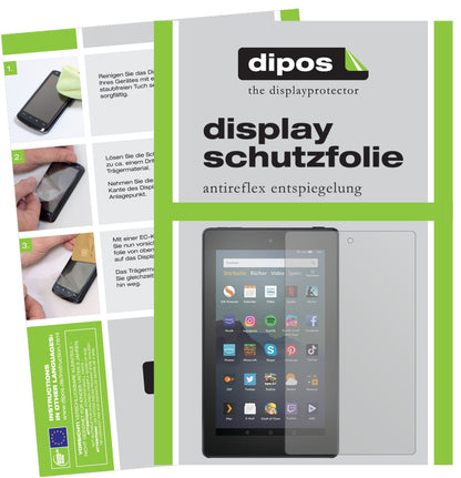 Matte Displayschutzfolie von dipos passend für Amazon Fire 7 Tablet Kids Edition (2019), präziser Zuschnitt und blasenfrei montiert