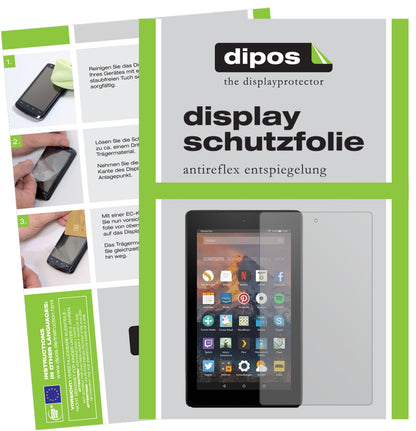 Matte Displayschutzfolie von dipos passend für Amazon Fire HD 8 (2017), präziser Zuschnitt und blasenfrei montiert