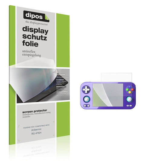 Matte Displayschutzfolie von dipos passend für Anbernic RG 476H, präziser Zuschnitt und blasenfrei montiert