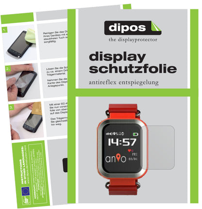 Matte Displayschutzfolie von dipos passend für Anio 3 Touch, präziser Zuschnitt und blasenfrei montiert
