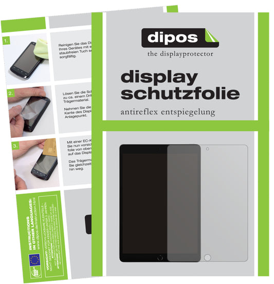 Matte Displayschutzfolie von dipos passend für Apple iPad 10.2 Zoll (2021), präziser Zuschnitt und blasenfrei montiert