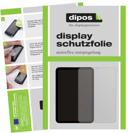 Matte Displayschutzfolie von dipos passend für Apple iPad mini 6, präziser Zuschnitt und blasenfrei montiert