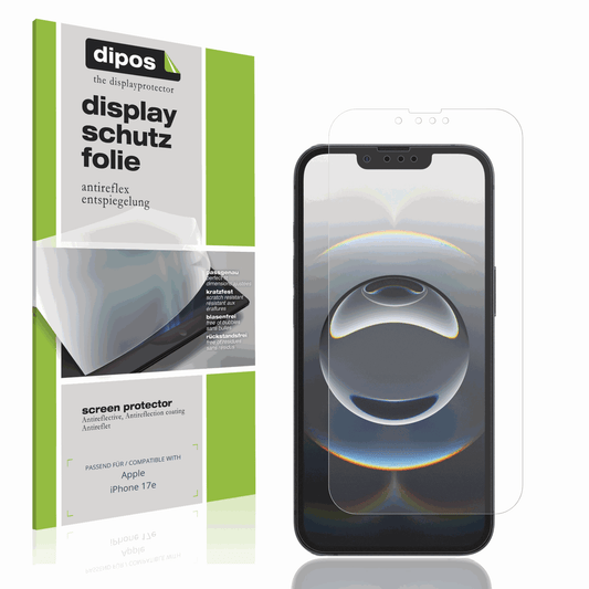 Matte Displayschutzfolie von dipos passend f�r Apple iPhone 17e, pr�ziser Zuschnitt und blasenfrei montiert