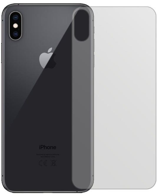 Matte Displayschutzfolie von dipos passend für Apple iPhone XS Max Rückseite, präziser Zuschnitt und blasenfrei montiert