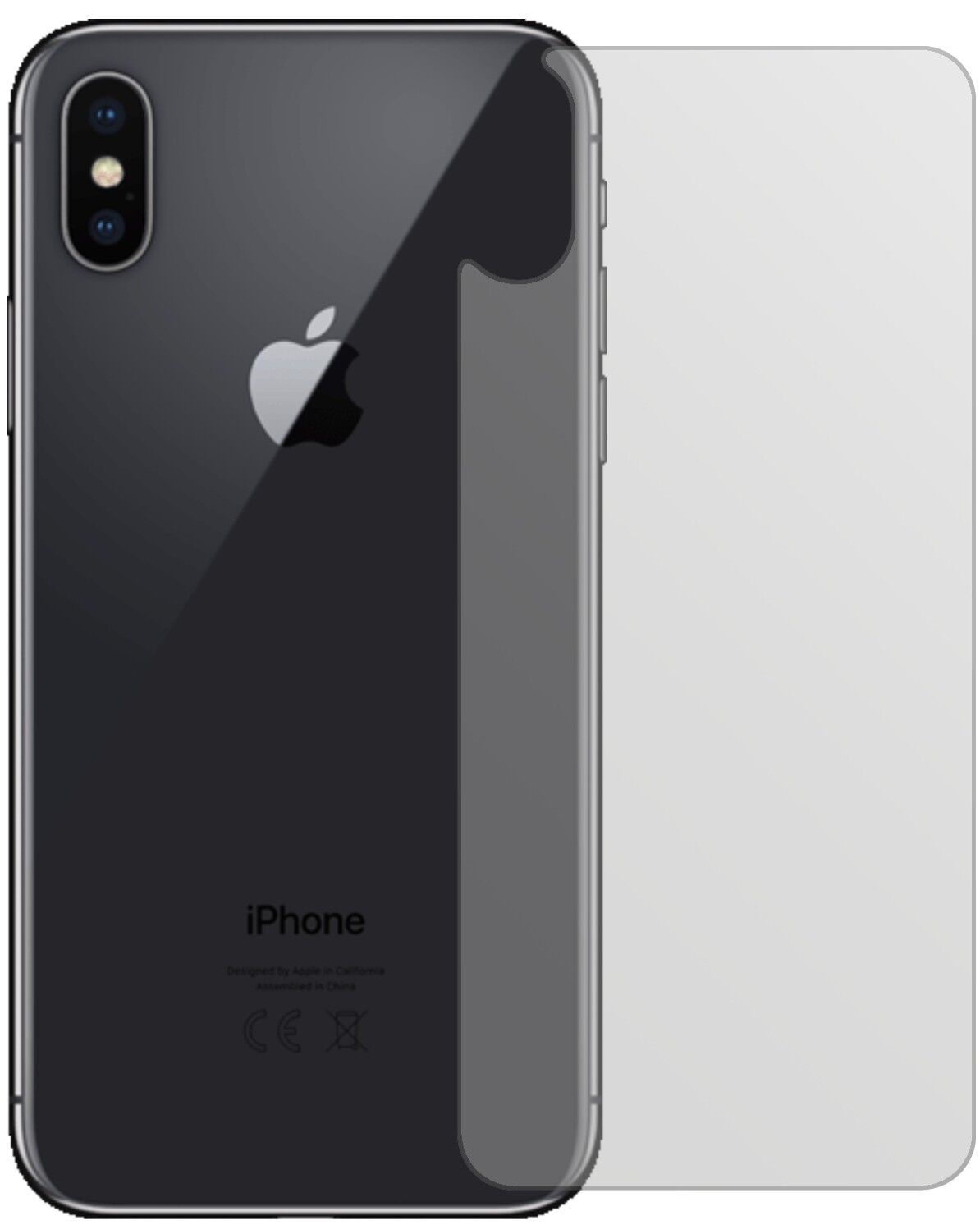 Matte Displayschutzfolie von dipos passend für Apple iPhone XS Rückseite, präziser Zuschnitt und blasenfrei montiert