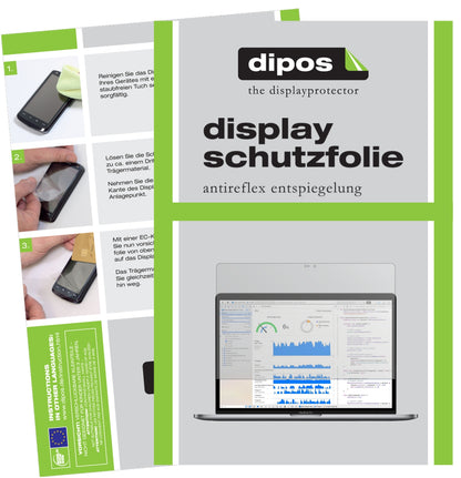 Matte Displayschutzfolie von dipos passend für Apple MacBook Pro 13 Zoll 2018, präziser Zuschnitt und blasenfrei montiert