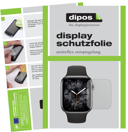 Matte Displayschutzfolie von dipos passend für Apple Watch Series 5 (40mm), präziser Zuschnitt und blasenfrei montiert
