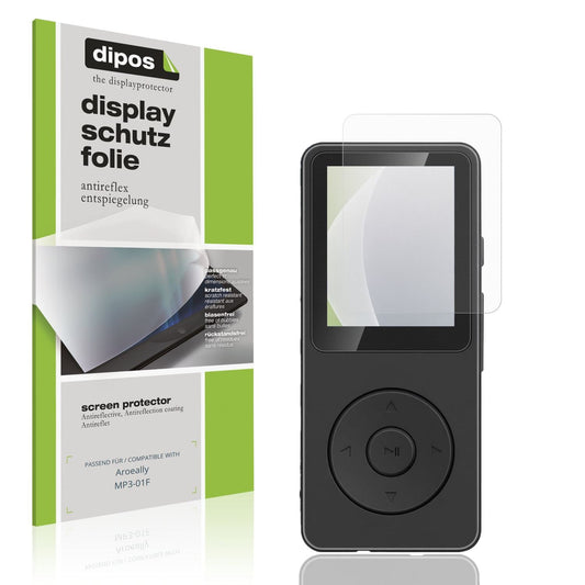Matte Displayschutzfolie von dipos passend für Aroeally MP3-01F, präziser Zuschnitt und blasenfrei montiert