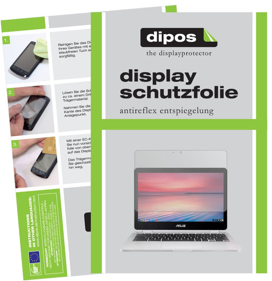 Matte Displayschutzfolie von dipos passend für Asus Chromebook Flip 2, präziser Zuschnitt und blasenfrei montiert