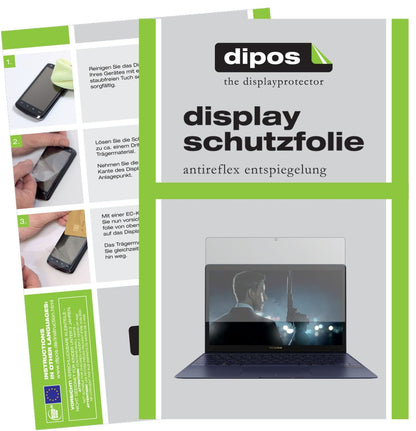 Matte Displayschutzfolie von dipos passend für Asus Zenbook 3, präziser Zuschnitt und blasenfrei montiert
